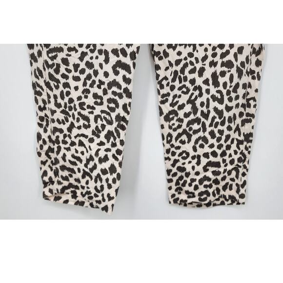 J. Crew Linen Blend Animal Print Leopard Cheeta Cropped Pants Size 6 Linen Blend - Picture 5 of 9